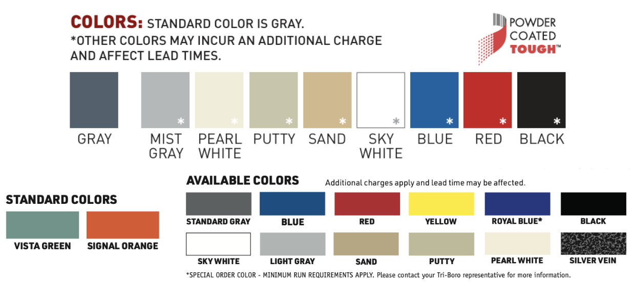 Tri-Boro Storage Solutions Color Options